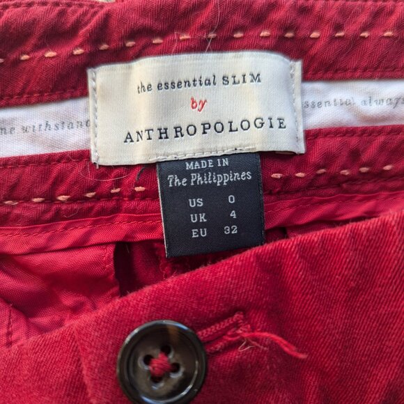 Red Anthropologie Slim Jeans US size 0 - Picture 2 of 2